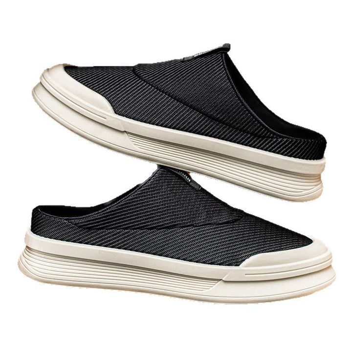 Herren Backless Slip‑On Sneaker mit atmungsaktivem Strickoberteil und dicker EVA‑Plateausohle Echoarchiv