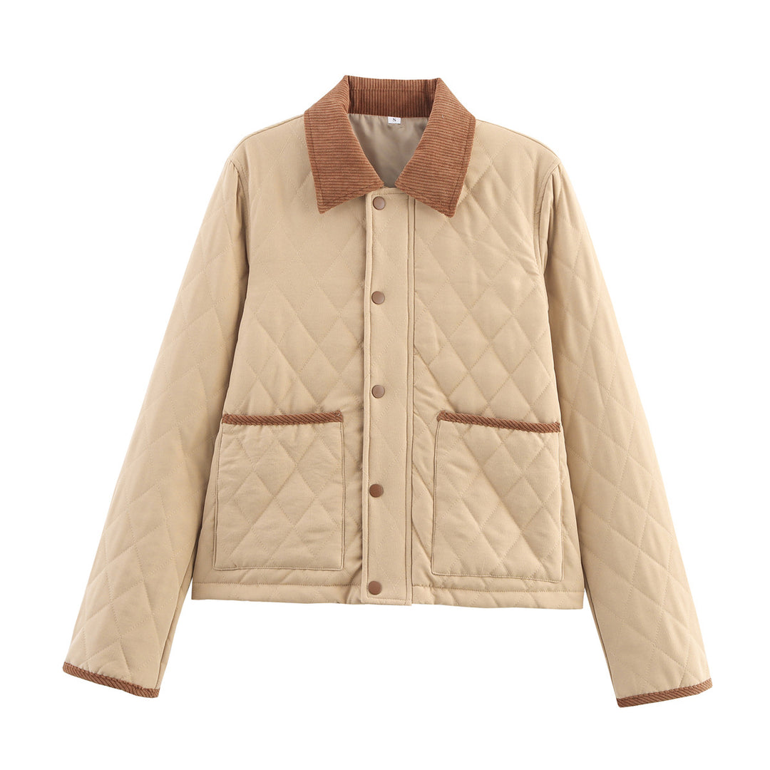 Damen nan gesteppte Kurzjacke mit Kordkragen, Druckknopfleiste und aufgesetzten Taschen Echo Archiv