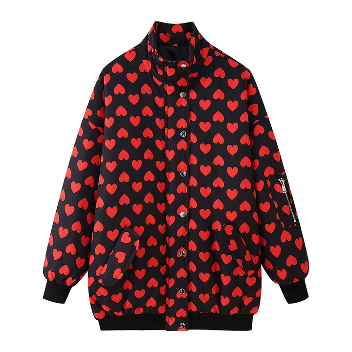 Damen nan gesteppte Oversize-Bomberjacke mit Stehkragen, elastischen Bündchen und Ärmeltasche Echo Archiv
