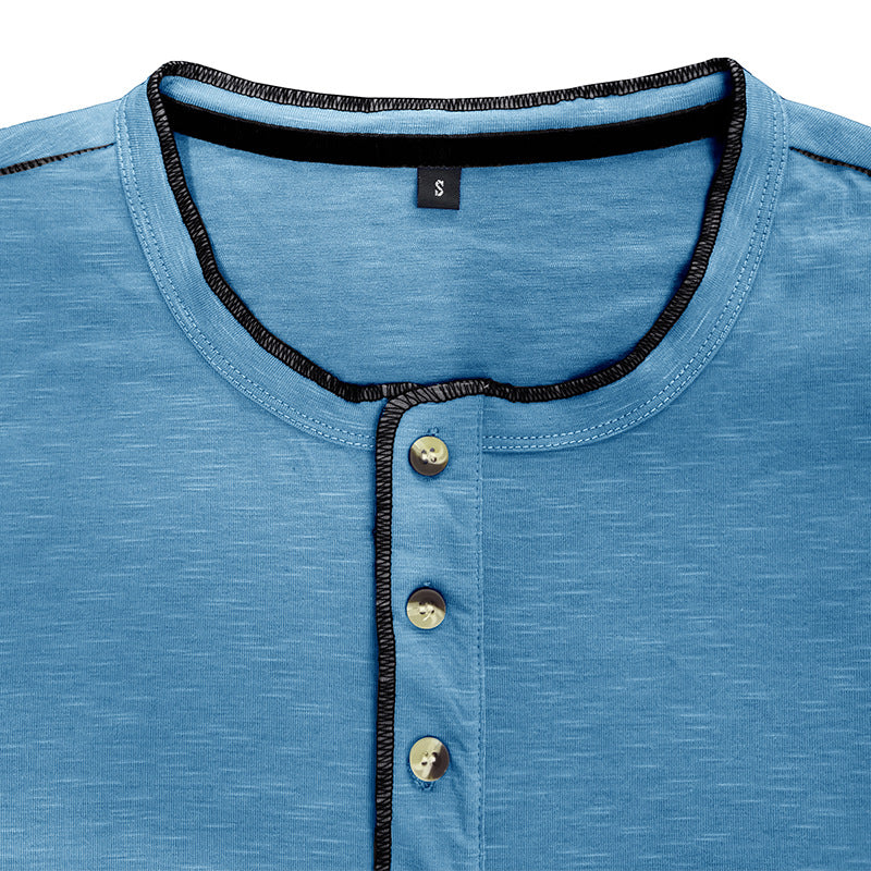 Herren Langarmhemd mit klassischem Henley-Ausschnitt Echoarchiv