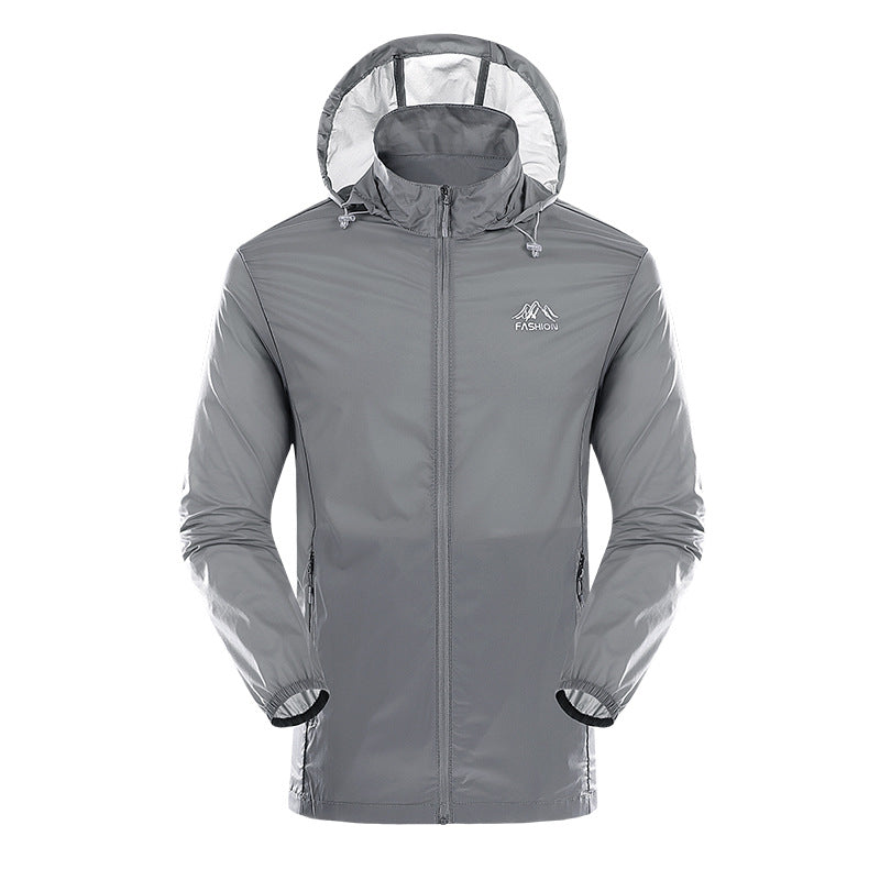 Herren leichtgewichtige Outdoor-Jacke mit verstellbarem Kapuzenkragen Echoarchiv