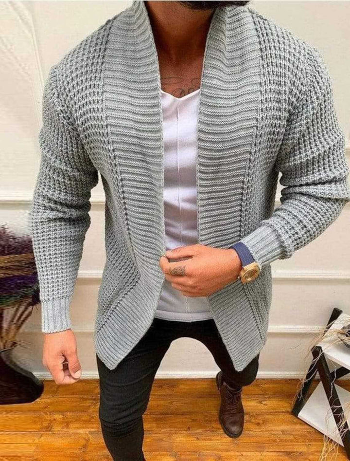 Herren Strickcardigan mit Schalkragen und strukturiertem Waffelmuster Echo Archiv