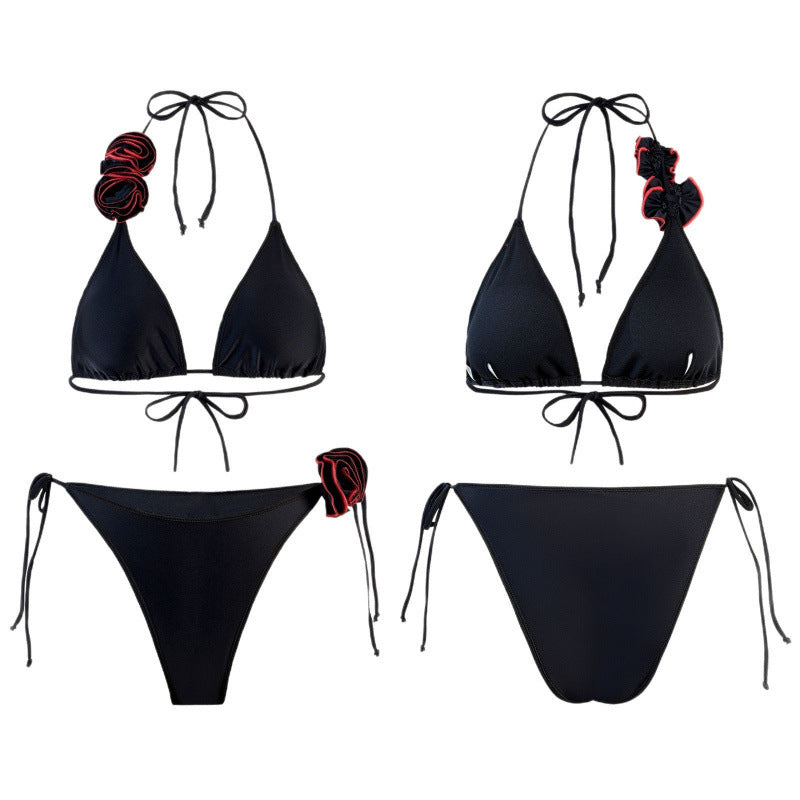 Damen Triangel-Bikini mit verspieltem Blumendesign und verstellbaren Trägern Echo Archiv