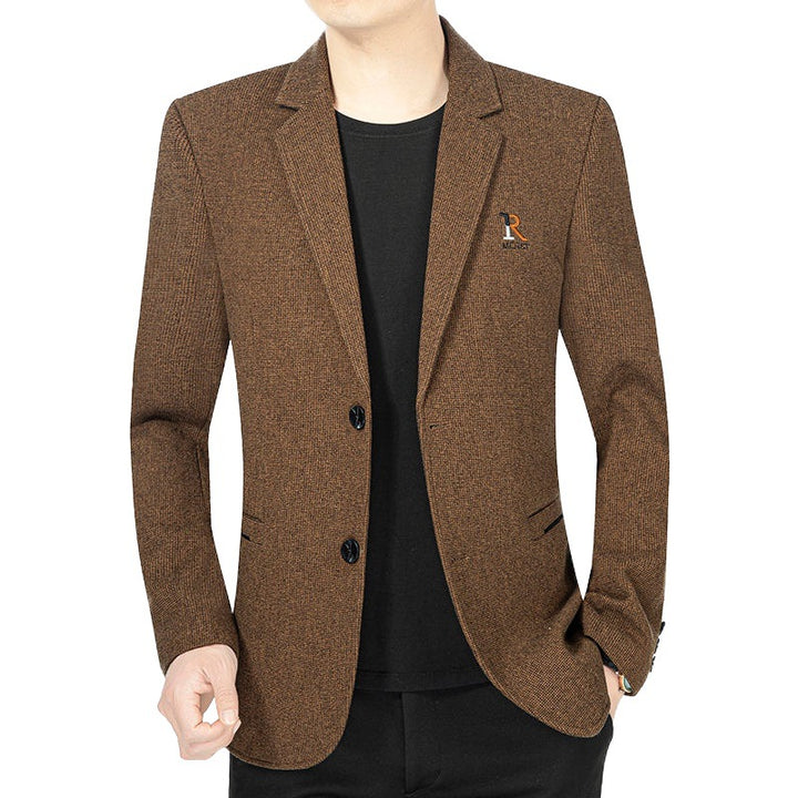 Herren Modernes Slim-Fit Sakko im Mikrostruktur-Gewebe mit leichtem Halbfutter – Tianoro