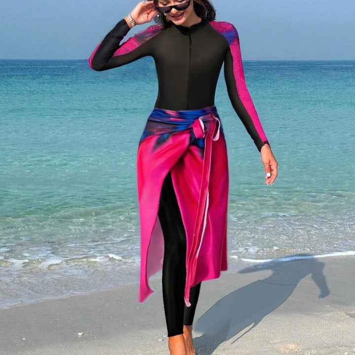 Damen funktionaler Sport-Badeanzug mit Wickelrock Echo Archiv