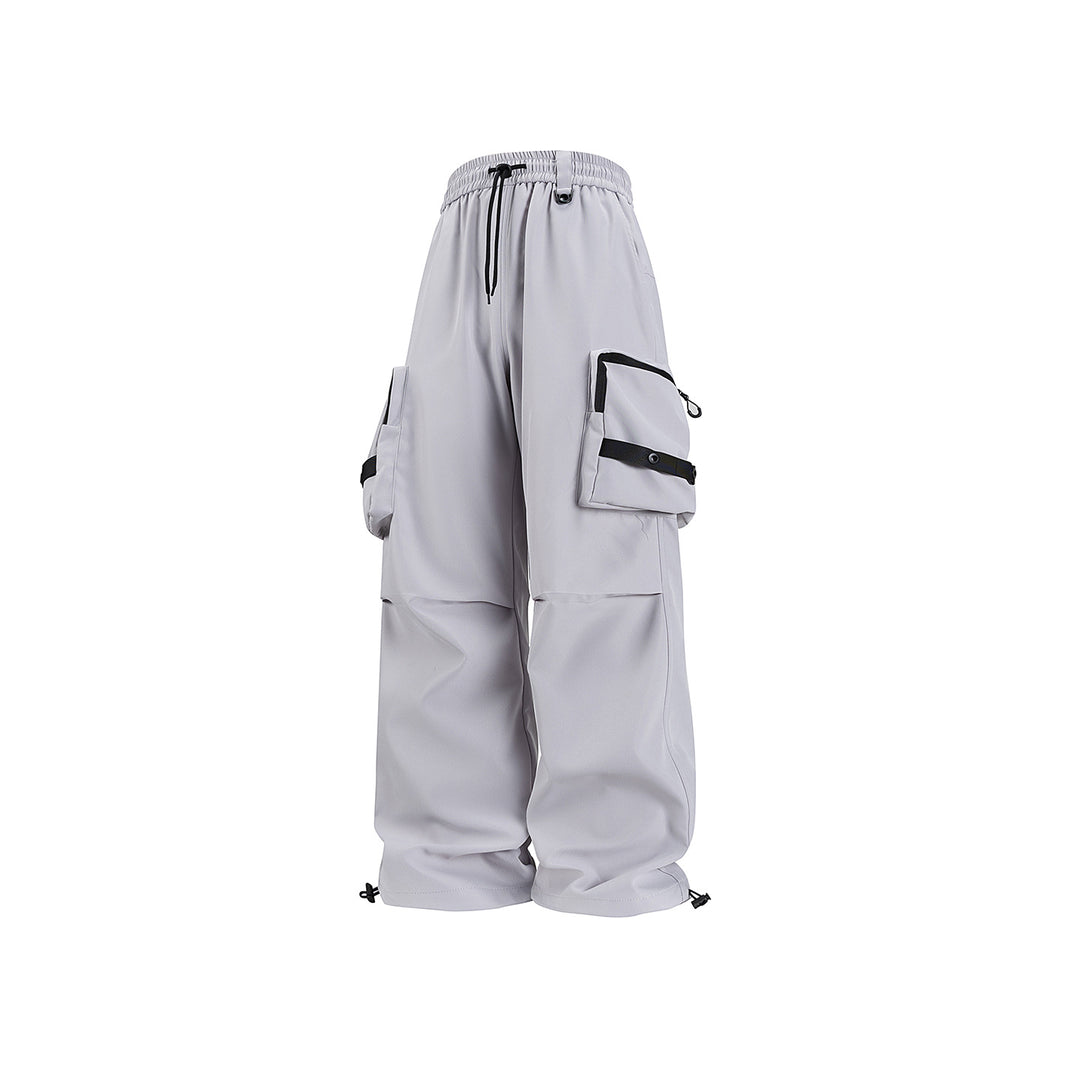 Herren Weite Utility-Cargohose mit großvolumigen Klappentaschen und Kordelzugbund Echo Archiv