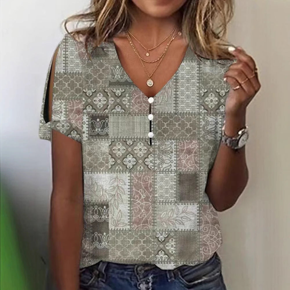 Damen Glitzernde V-Pullover Bluse Echo Archiv