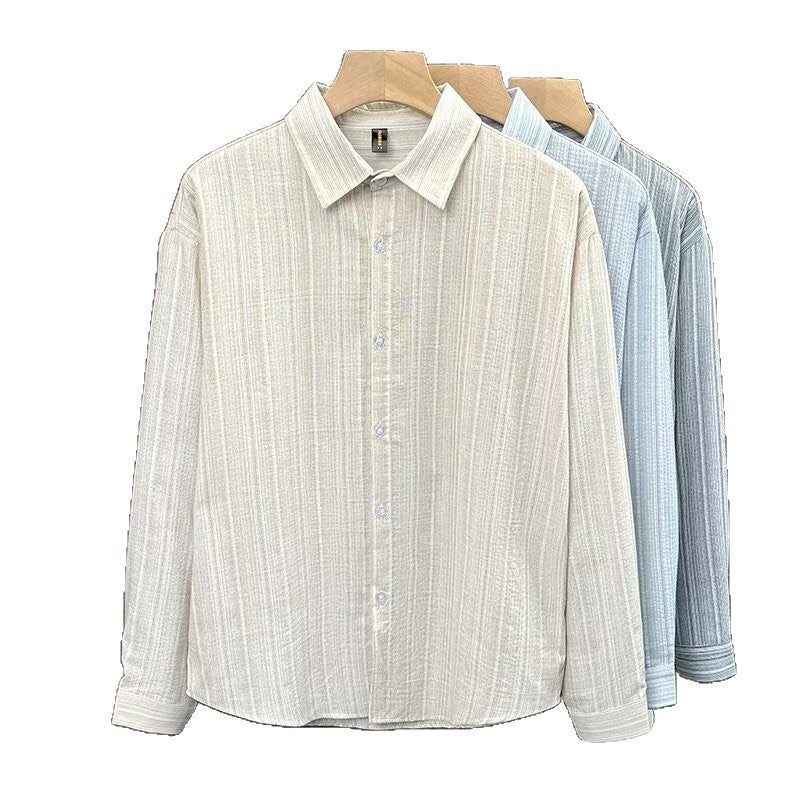Herren Elegant gestreiftes Langarmhemd Echo Archiv