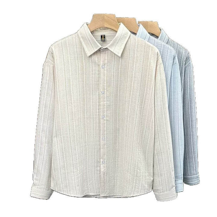 Herren Elegant gestreiftes Langarmhemd Echo Archiv