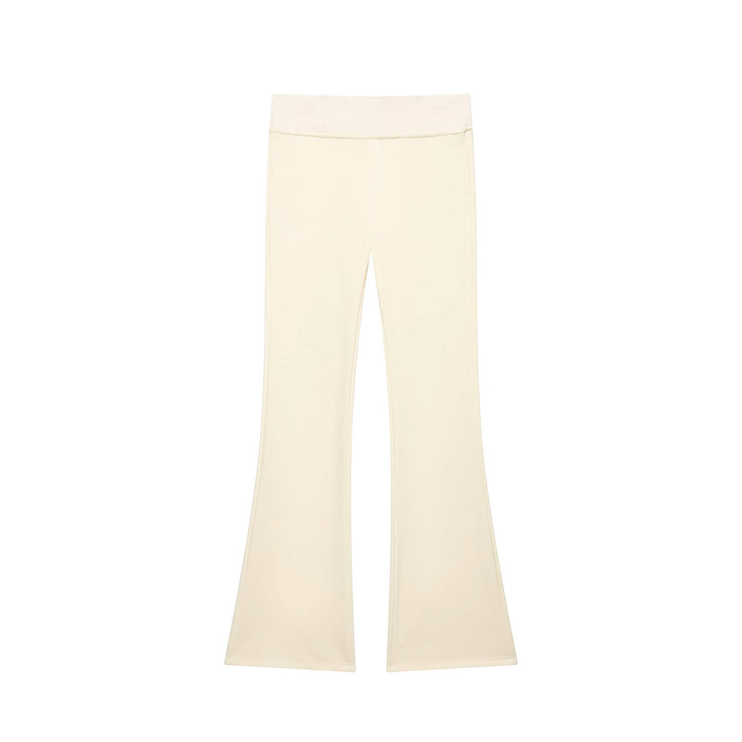 Damen Hochtaillierte Stretch-Flared-Hose mit weitem Schlag und elastischem Bund Echo Archiv
