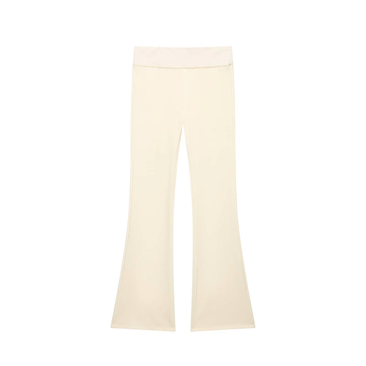 Damen Hochtaillierte Stretch-Flared-Hose mit weitem Schlag und elastischem Bund Echo Archiv
