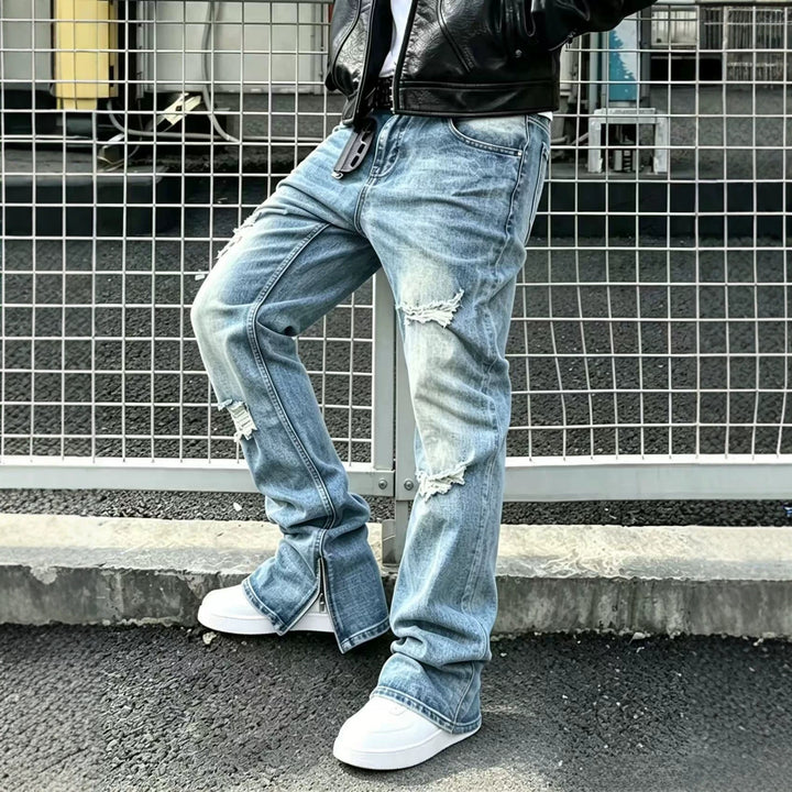 Herren Flared Jeans mit Reißverschluss Echoarchiv