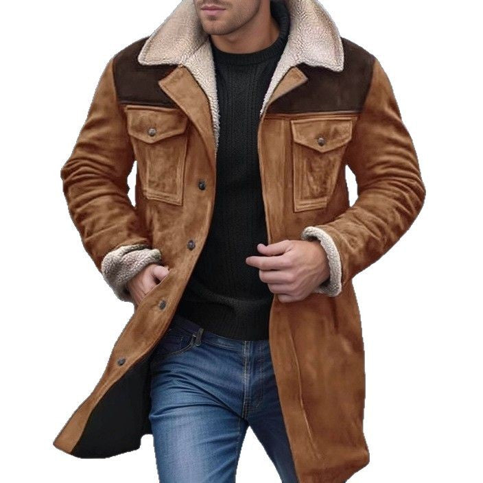 Herren Lammfelljacke im lässigen Utility-Stil mit großzügigen Taschen Echoarchiv