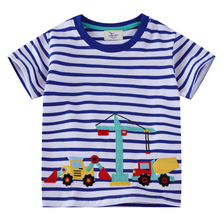 Unisex Baumwoll-T-Shirt mit buntem Baustellenmotiv Echo Archiv