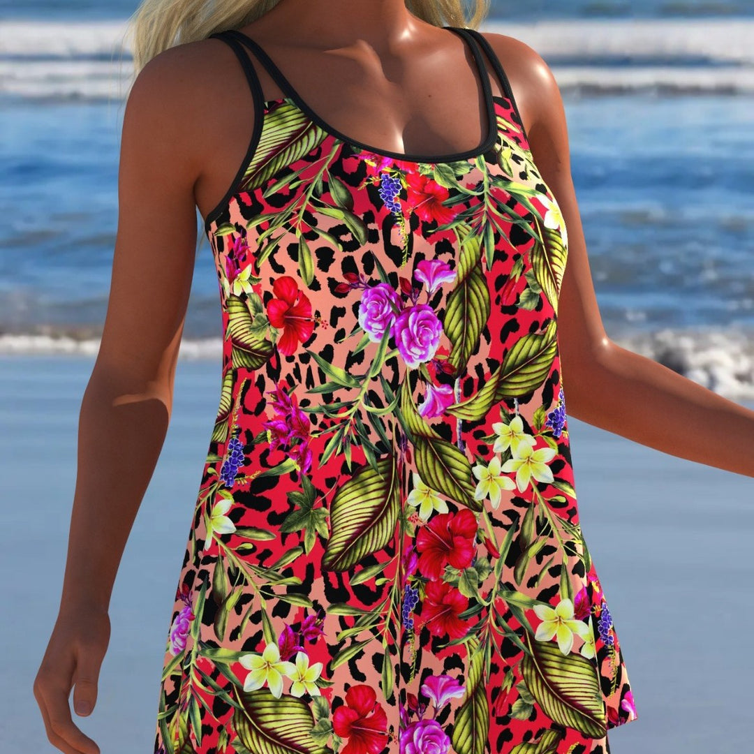 Damen Schwimmanzug mit modischem A-Linien-Schnitt und floralem Design Echo Archiv
