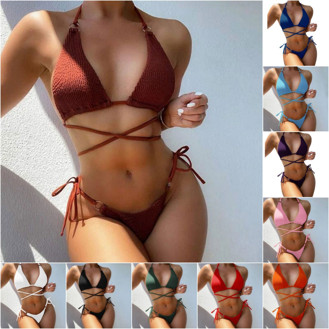 Damen Triangel-Bikini mit modischen Kreuzdetails Echo Archiv