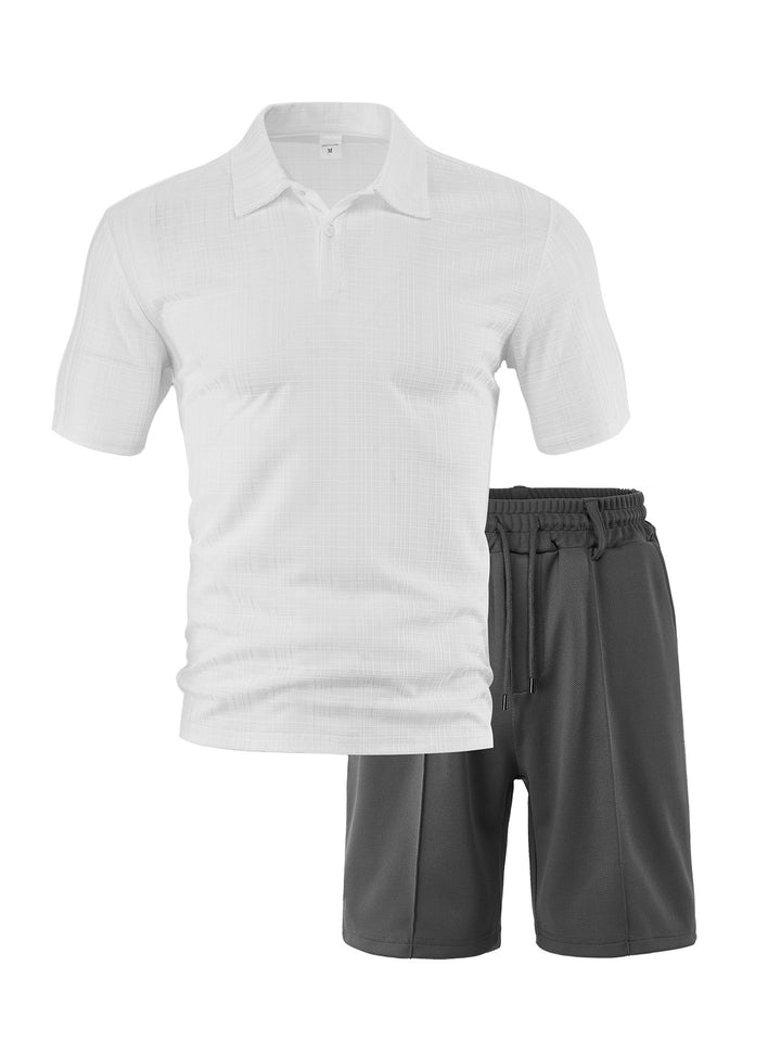 Herren Sportliches Polo- und Shorts-Set mit atmungsaktivem Material und elastischem Bund Echoarchiv