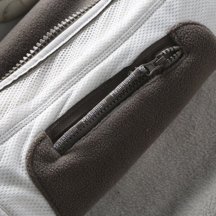 Herren Fleecejacke mit wärmender Teddyfleece-Innenlage, hohem Stehkragen und Reißverschluss – Taviero