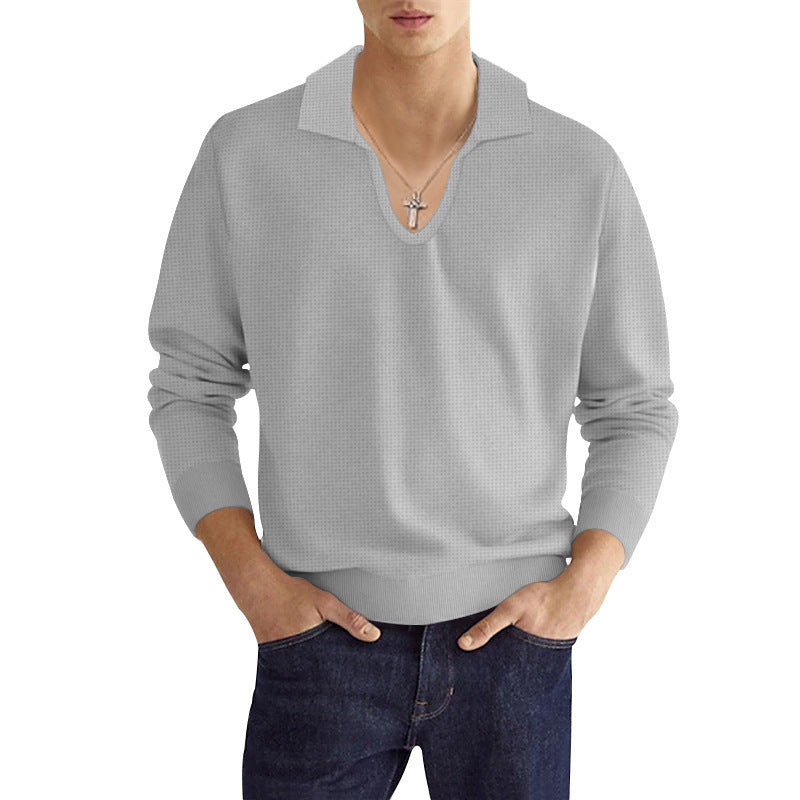 Herren Strickpullover mit modischem V-Ausschnitt und strukturiertem Design Echoarchiv