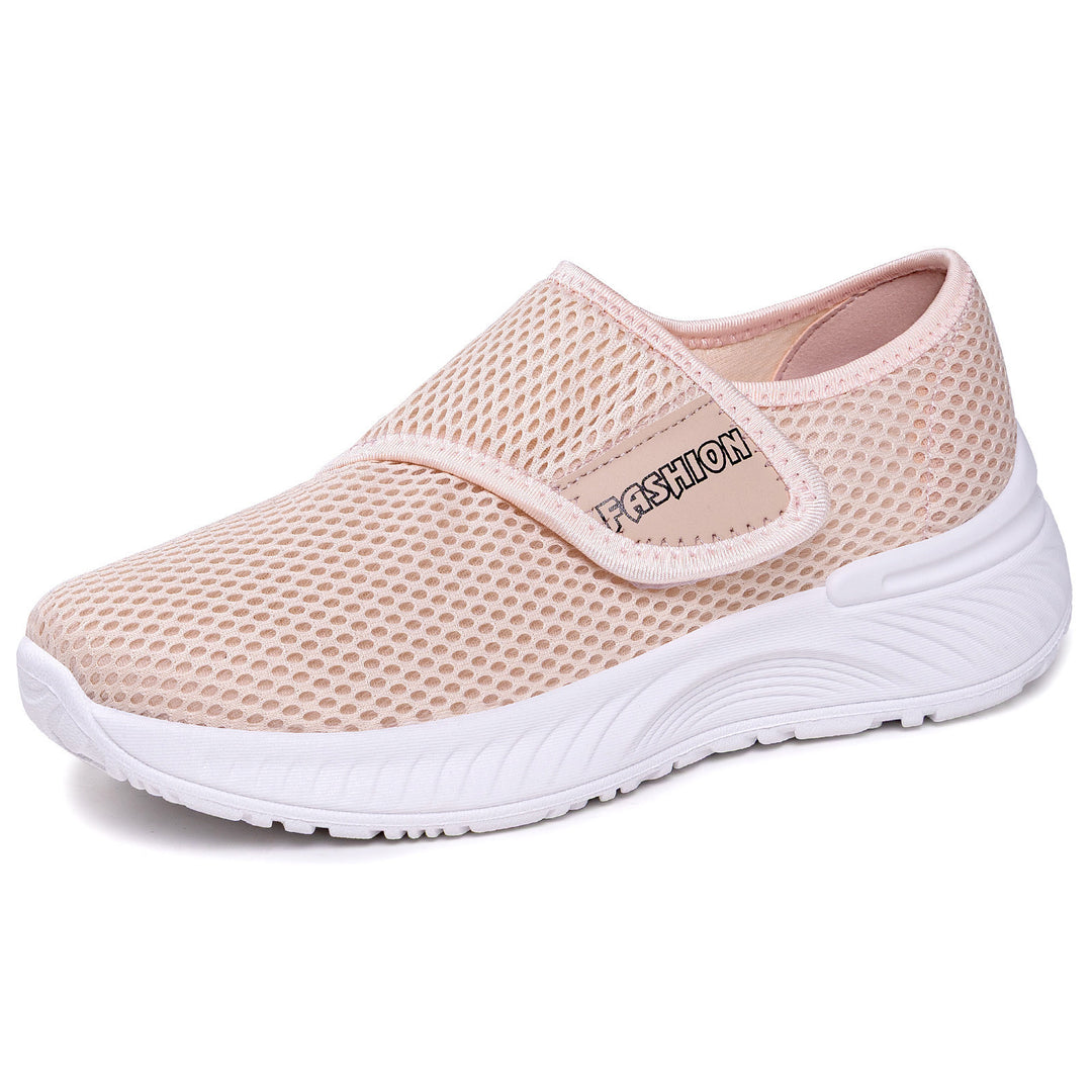 Damen Atmungsaktive Slip-On Mesh-Sneaker mit Klettverschluss Echoarchiv