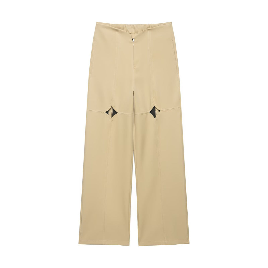 Damen Hochtaillierte weite Hose mit Cut-Out‑Kniepartie und Ziernähten Echo Archiv