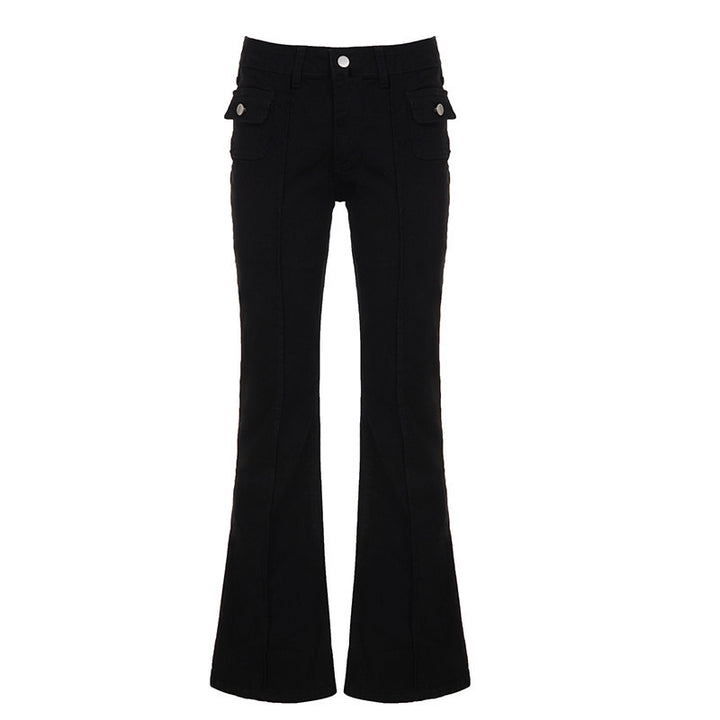 Damen High‑Waist Schlaghose mit Ziernaht und Klappentaschen Echo Archiv