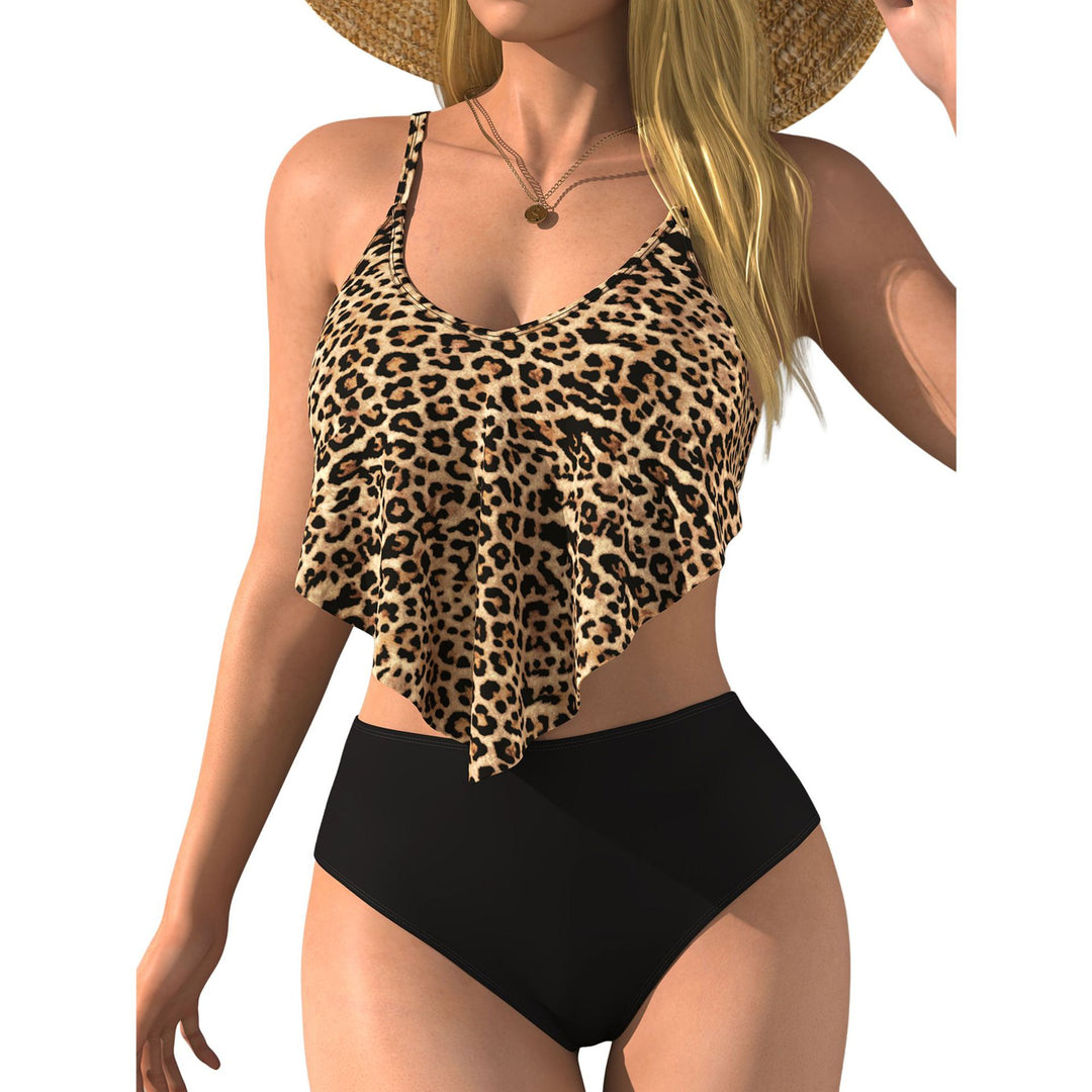 Damen modisches Crop-Top mit animalischem Print und fließendem Schnitt Echo Archiv