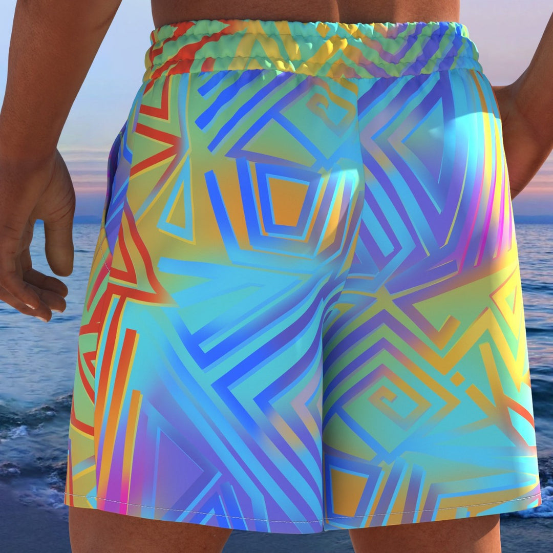 Herren Badeshorts mit animalischem Muster und elastischem Bund Echo Archiv