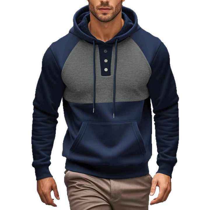 Herren sportlicher Kapuzenpullover mit modischem Knopfleisten-Design und weichem Fleece Echoarchiv