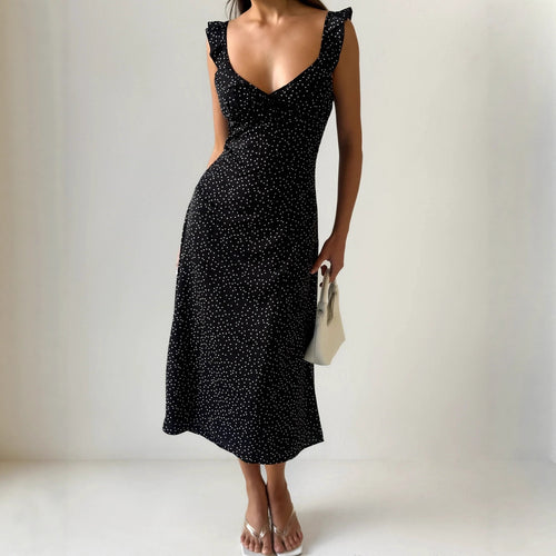 Damen Midikleid mit verspielt fließendem Rock und Rüschendetails Echo Archiv