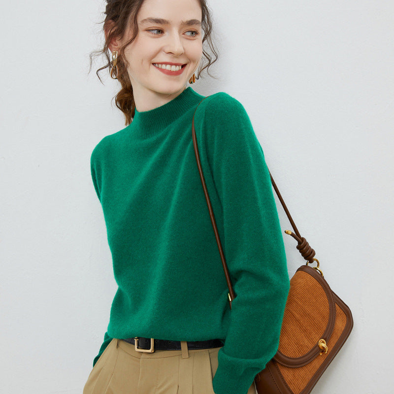 Damen weicher Feinstrick-Mockneckpullover mit Angora‑Look und legerer Silhouette Echoarchiv