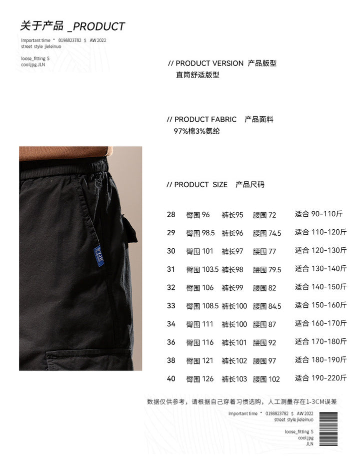 Herren Utility-Cargo-Jogger aus robustem Baumwoll-Twill mit elastischem Komfortbund, Multifach‑Taschen und Reißverschluss-Beintasche Echo Archiv