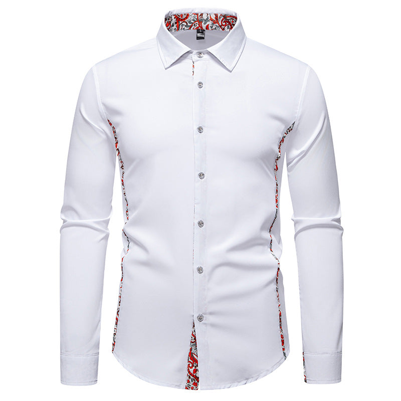 Herren Langarmhemd mit floralem Design und modernem Schnitt Echoarchiv