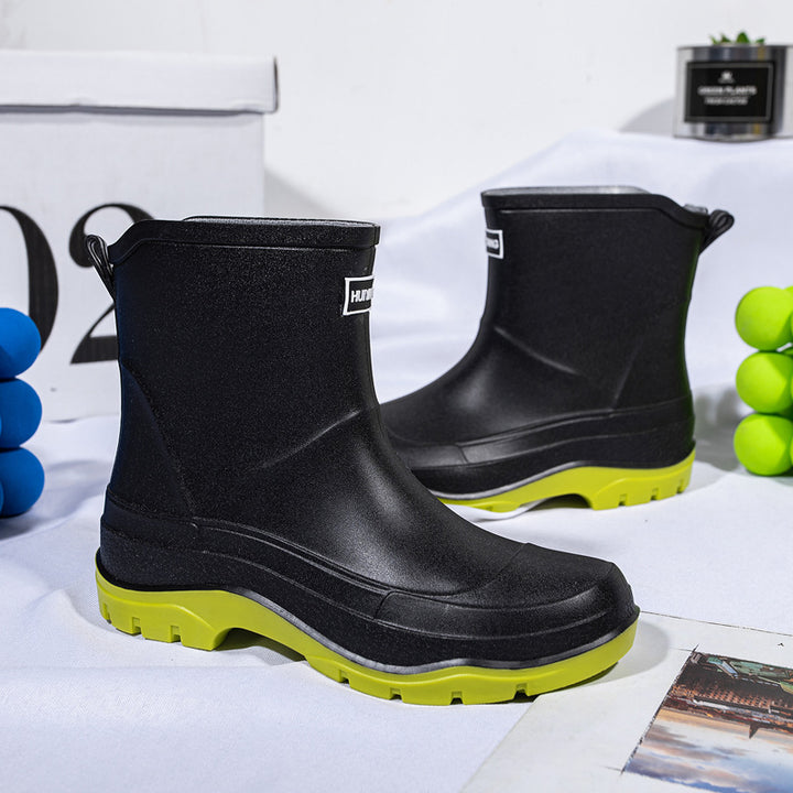 Herren Kurzschaftige Neongummierte Outdoor-Gummistiefelette mit stoßdämpfender Profilsohle Echoarhiv
