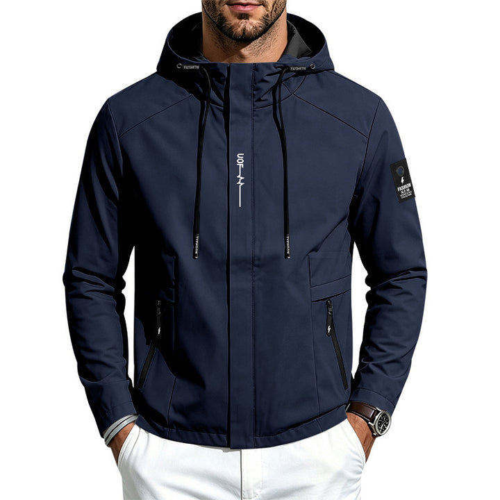 Herren Wasserabweisende Softshell-Kapuzenjacke mit Reißverschlusstaschen Echoarchiv