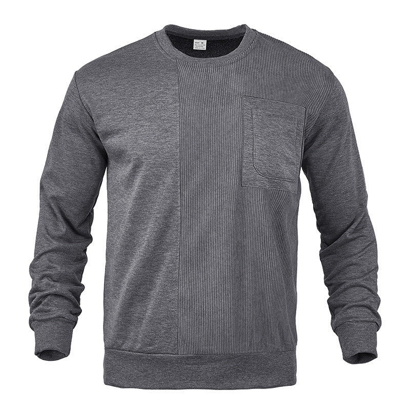 Herren moderne Sweatshirt mit strukturiertem Muster und praktischer Brusttasche Echoarchiv