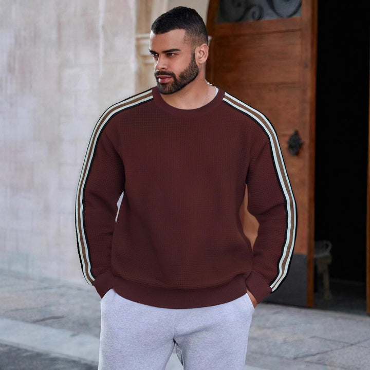 Herren Sportlicher Sweatshirt mit strukturierter Oberfläche und modernen Streifen Echoarchiv