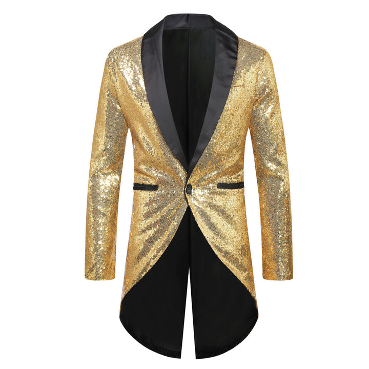 Herren Glitzernder Anzugblazer mit elegantem Schalkragen Echoarchiv
