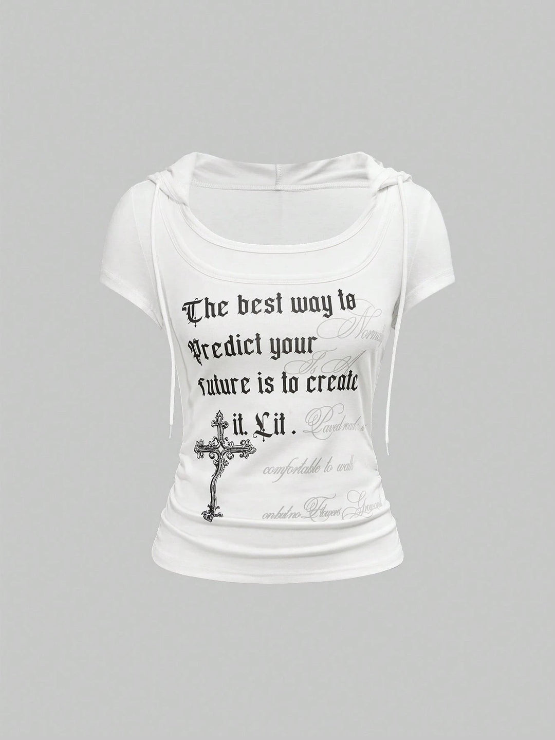 Damen Kapuzen-T-Shirt mit einzigartigem Schriftzug Echo Archiv