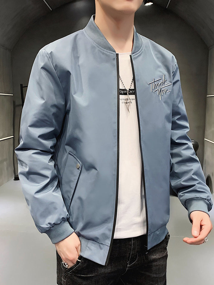 Herren sportliche Bomberjacke mit eleganter Stickerei Echoarchiv