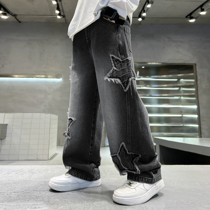 Damen Baggy-Jeans mit Sternenapplikationen Echo Archiv