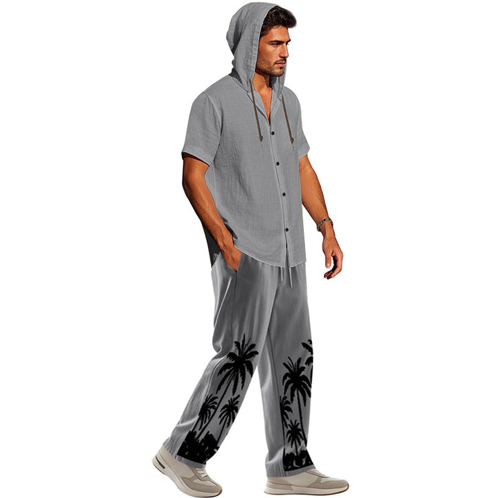 Herren lässiges Hooded Shirt und komfortable Strandhose Set Echoarchiv