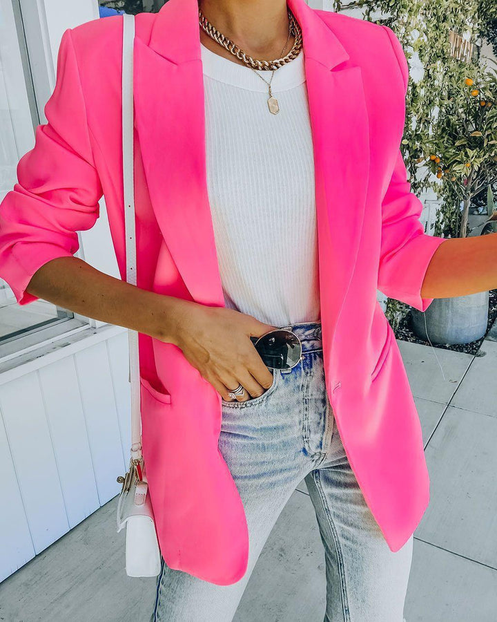 Damen Modischer Oversized Blazer mit strukturiertem Design und praktischen Taschen Echoarchiv