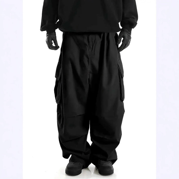 Herren Weite Baggy-Cargohose mit tiefem Schritt, großen Klappentaschen & relaxed Fit Echo Archiv