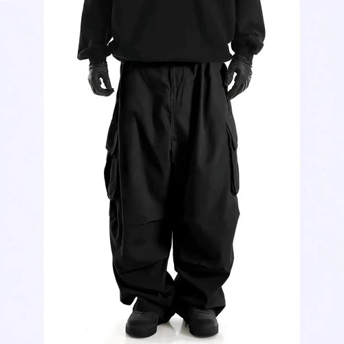 Herren Weite Baggy-Cargohose mit tiefem Schritt, großen Klappentaschen & relaxed Fit Echo Archiv