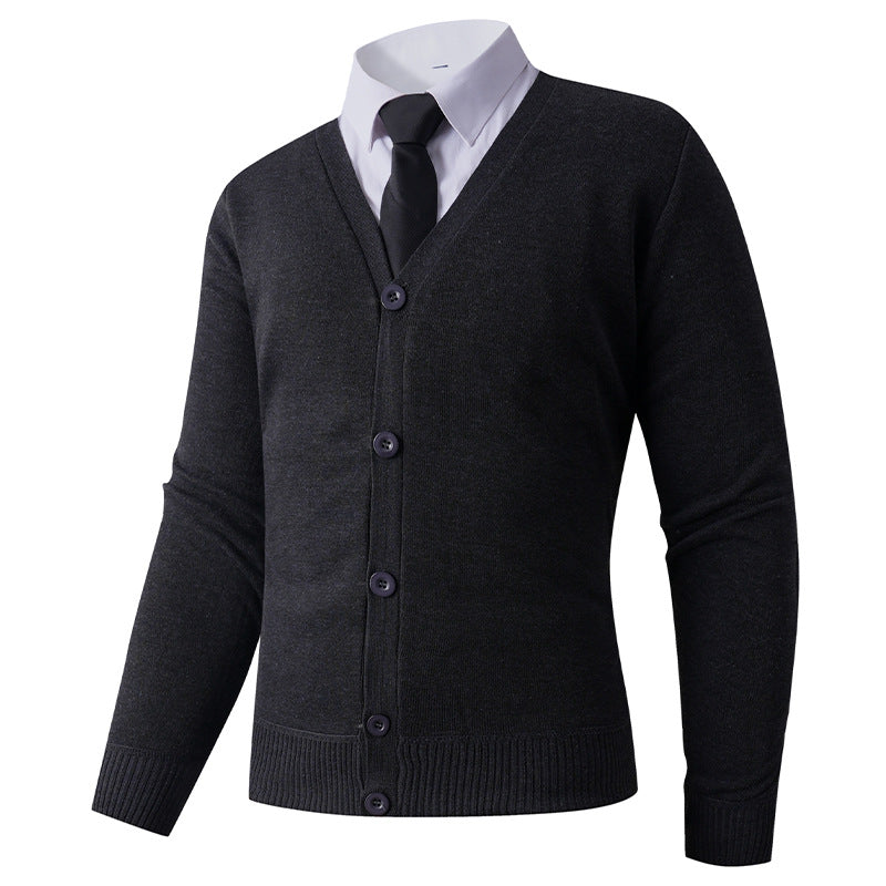 Herren Strickjacke mit V-Ausschnitt und Knopfverschluss Echoarchiv