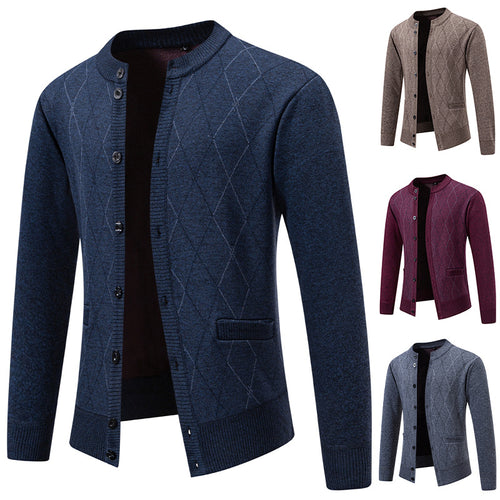 Herren Strickjacke mit modernem Rautenmuster Echoarchiv