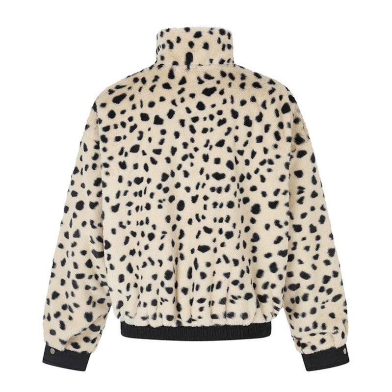 Damen Wattierte Blousonjacke mit Stehkragen und Leo‑Futter Echoarchiv