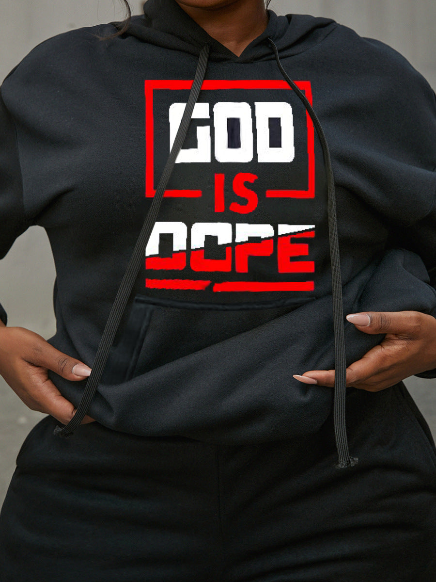 Herren sportliches Hoodie- und Jogginghose-Set mit inspirierendem Schriftzug Echoarchiv