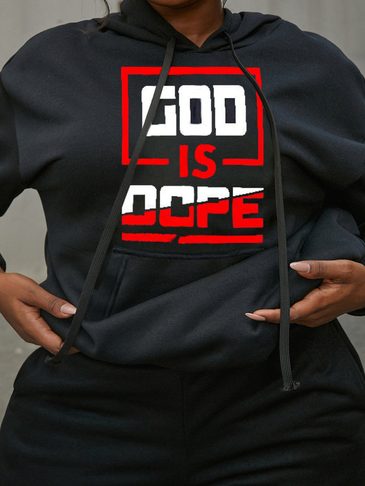 Herren sportliches Hoodie- und Jogginghose-Set mit inspirierendem Schriftzug Echoarchiv